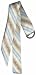 Women's Fabric Sash Belt with D-ring Slide Buckle. Ladies Diagonal Stripes with Blue/...