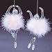 Set of 2 Diva Prima Ballerina With Pink Feathers Christmas Ornaments