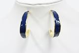 L'or A Plaqué Marine Cerceau Boucles d'oreille Bleues - Boucles d'oreille de Mode
