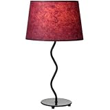 Wave Black Finish Lamp with Wine Shade