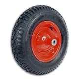 Wheelbarrow Pneumatic Wheel - 16 Inch Tire 4.80 x 4.00 x 8 - 6" Axle