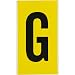 Brady 1570-G,  15 Series Number & Letter Card, 9" Height x 5" Width, Black on Yellow, Legend "G"  (1 per Order)