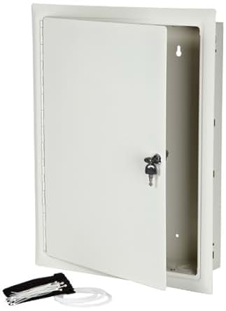 Morris Products 87106 Home Network Enclosure, Hinged Door, Large Flush Surface, 14.4" Width, 21.3" Height, 3.7" Depth