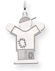 14k White Gold Kid Charm