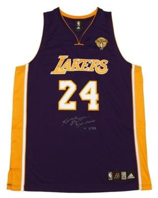 Signed Kobe Bryant Uniform - 2010 Finals PANINI LE 124 - Autographed NBA Jerseys