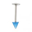 STAINLESS STEEL LABRET BLUE Gauge: 16, Ball Size: 3mm, Length: 10mm Sold as a Pair