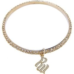 ROCAWEAR Gold Tone RW CRYSTAL Bangle