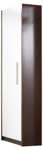 Germania 177-04 Kleiderschrank "Fashion", 1 T&uuml;r dahinter 1 Kleiderstange + 2 Einlegeb&ouml;den, Wenge-Nb. / wei&szlig;