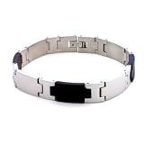 Jewelry : Stainless Steel And Rubber Bracelet