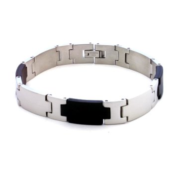 Stainless Steel And Rubber Bracelet