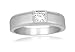 10k White Gold Princess-Cut Solitaire Diamond Band