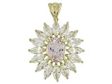 10KT 1.57CT KUNZITE AND 2.44CTW WHITE TOPAZ PENDANT