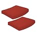 Strathwood St. Thomas Swivel Dining Arm Chair Polyester Cushion, Set of 2, Solid Red