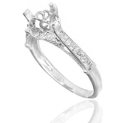 DIAMOND SETTING DECO VINTAGE ANTIQUE SEMI-MOUNT RING