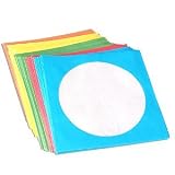100 Assorted Color Paper CD Sleeves with Window & Flap