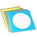100 Assorted Color Paper CD Sleeves with Window & Flap