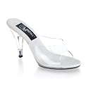PLEASER CAR-401 Caress Womens 4" Shoes Clear White Heels Sexy Dancer Hot Platform Exotic Sandals