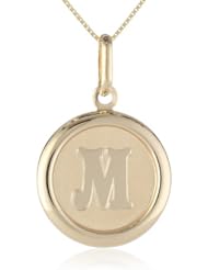 14k Yellow Gold Initial Pendant Necklace, 18"