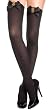Opaque Thigh High Stockings with Satin Bow accessorized with $ Sign