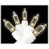 Set of 100 Clear Commercial String Lights - White Wire