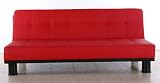 3er-Sofa Couch Schlafsofa Melbourne Napalon-Leder ~ rot style= 3er-Sofa Couch Schlafsofa Melbourne Napalon-Leder ~ rot
