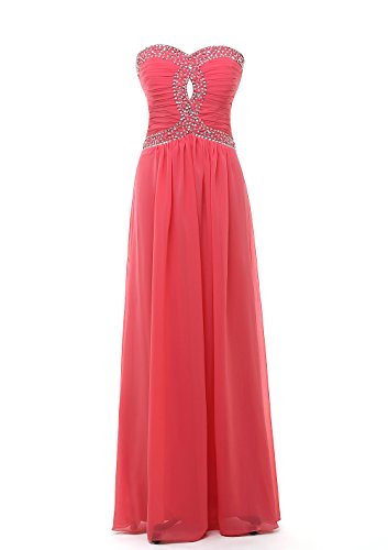 Grace Lee Women's Sweetheart Long Chiffon Prom Evening Dresses