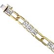 Two Tone Shackle Men's Diamond Bracelet