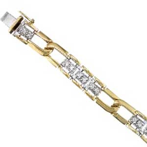 Two Tone Shackle Men's Diamond Bracelet