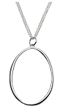Sterling Silver Sculpted Oval Pendant, 16'
