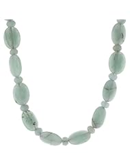 Sterling Silver Faceted Amazonite Oval Bead Necklace, 20"