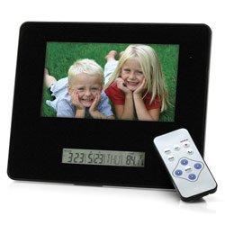 Gear Head 7-inch Digital Photo Frame with Date, Temp, Day and Time
