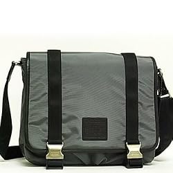 Authentic Coach Nylon Flap Voyager Messenger Travel Bag 70422 Grey