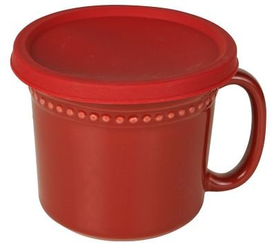 Savinio Designs Bake 'n Serve Stoneware 16 oz. Soup Crock, Dark Red