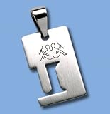 Stainless Steel Pendant - Etched Zodiac Design - Gemini