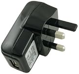 Black 3 PIN UK USB Mains Charger For iPods, Mobile Phones, PDA's, MP3 Players, Speakers, Digital Cameras, Nokia, Sony Ericsson, Samsung, LG, Palm (COMPATIBLE WITH ALL IPODS AND IPHONE 3G 3GS)