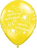 11 Happy Birthday w/stars 100 Assorted Latex Balloon