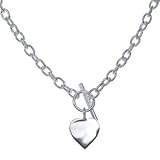 Silver Heart and T Bar Belcher Necklace