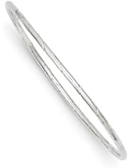 14k White Gold 2.5mm Grooved Slip-On Bangle