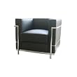 Le Corbusier-style Black Leather Chair By Wholesale Interiors
