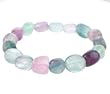 Fluorite Bead Stretch Bracelet 7 ", #8176