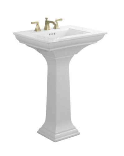 Kohler K-2344-1-0 Memoirs 24 pedestal lavatory with Stately design and single-hole faucet drilling,