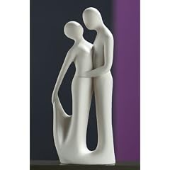 Gilde Skulptur Francis Paar 'Mit Schwung', 37 cm, creme