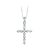 10K White Gold 1/2 ct. Diamond Cross Pendant with Chain