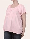 Motherhood Maternity: Plus Size Short Sleeve Scoop Neck Flutter Sleeve Maternity T Shirt