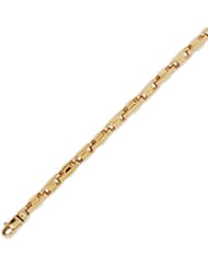 14K Solid Yellow Gold Hip Hop Bullet Chain Bracelet 4mm (5/32 in.) - 8.5 in.