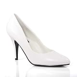 4 Inch Ladies Sexy Shoes Wear To Work Shoes Classic Pump Shoes White Leather by Unknown