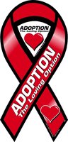 Adoption the Loving Option Red 8" Ribbon Car Magnet