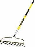 Truper 31380 Tru Pro 60-Inch 16 Teeth Forged Bow Rake, Fiberglass Handle, 10-Inch Grip