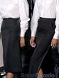 100 % Polyester Tuxedo Skirts Black-Your Choice Mid Length (Left Hand Side) or Full Length (Right Hand Side)