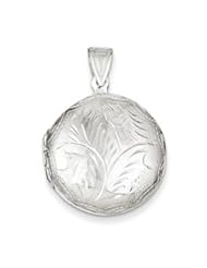Genuine IceCarats Designer Jewelry Gift Sterling Silver Round Domed Locket